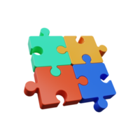 bedrijf concept. Verbinden 3d puzzel elementen. symbool van teamwerk, medewerking, vennootschap. team metafoor. png