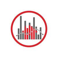 House Finance Vector illustration of a red round signal with a graph on a white background