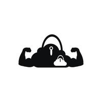 Cloud Bag and key icon logo design. Sport and fitness logo. vector