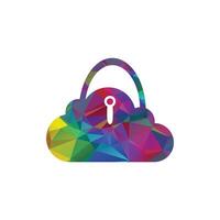 Cloud security logo design. Security lock icon. Security lock icon. vector