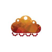 Cloud Setting gear icon vector logo design. .