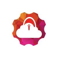 Cloud security vector logo design. Cloud and lock icon logo design.