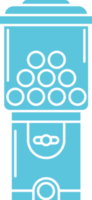 goma de mascar máquina glifo icono. retro venta dispensador para golosinas y burbuja cena. dulces espacio ilustración png