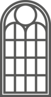 Chiesa medievale finestra. vecchio Gotico stile architettura elemento. schema illustrazione png
