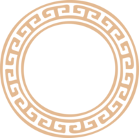 Circle Greek frame. Round meander border. Decoration elements pattern png