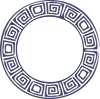 Circle Greek frame. Round meander border. Decoration elements pattern png