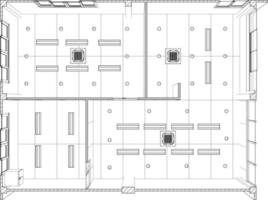 Ilustración 3D del proyecto de construcción vector