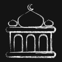 Icon mosque. Building elements. Icons in chalk style. Good for prints, web, posters, logo, site plan, map, infographics, etc. vector