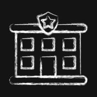 Icon police station. Building elements. Icons in chalk style. Good for prints, web, posters, logo, site plan, map, infographics, etc. vector