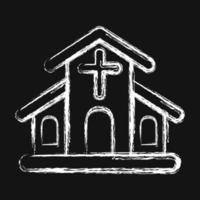 Icon chruch. Building elements. Icons in chalk style. Good for prints, web, posters, logo, site plan, map, infographics, etc. vector