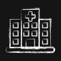 Icon hospital. Building elements. Icons in chalk style. Good for prints, web, posters, logo, site plan, map, infographics, etc. vector