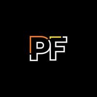 Abstract letter PF logo design with line connection for technology and digital business company. vector