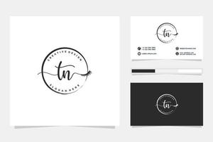 Initial TN Feminine logo collections and business card template Premium Vector. vector