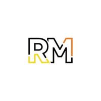 Abstract letter RM logo design with line connection for technology and digital business company. vector