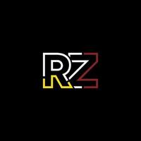 Abstract letter RZ logo design with line connection for technology and digital business company. vector