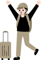 people traveling cartoon character illustration png