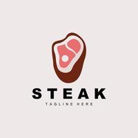 Beef Logo, Meat Steak Vector, Grill Cuisine Design, Steak Restaurant Brand Template Icon vector