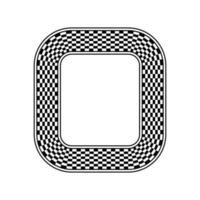 Black and white alternating squares checkered frame vector. Abstract chessboard square border. vector
