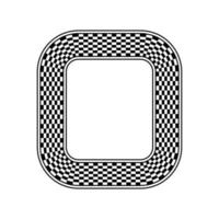 Black and white alternating squares checkered frame vector. Abstract chessboard square border. vector