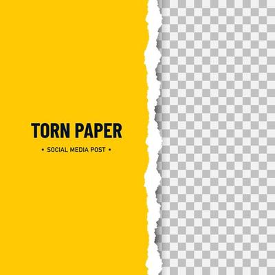 Yellow torn paper with soft shadow