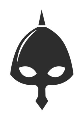 Helmet of warrior or fighter, protective mask