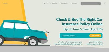 cheque y comprar Derecha coche seguro política sitio web vector