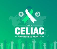 Celiac Awareness Month background or banner design template celebrated in may vector