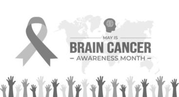 Brain Cancer Awareness Month background or banner design template celebrated in may vector