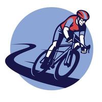 bicycle race event badge vector