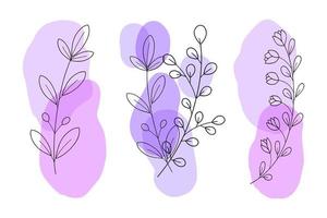 Abstract branches with colored circles on the background. vector