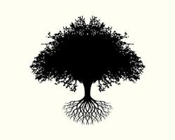 Tree of life vector stylized tree with roots made by imagination