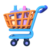 Shopping Cart Full 3D Illustration Icon