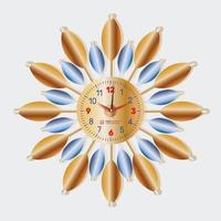 Wall Clock . Hour, minute and second hands with a time scale with clock side design vector