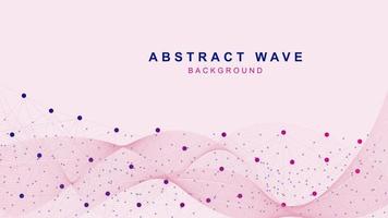 Abstract geometric connected dots and lines with wave flow for science and technology background. Molecule,  medical, global network connection concept. Vector illustration.