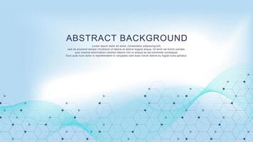 resumen hexagonal con ola fluir para molecular estructura, médico, química, Ciencias y tecnología innovación concepto antecedentes. vector ilustración.