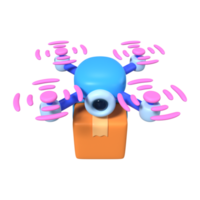 drone courrier 3d illustration icône png