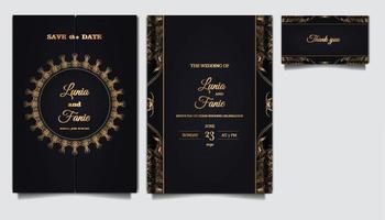 luxury elegant wedding invitation set vector