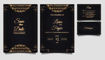 luxury Elegant wedding invitation design set vector