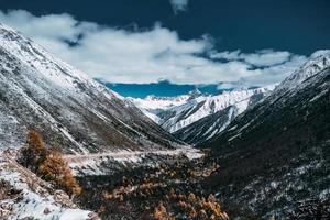 espectacular paisaje en el alto montañas de occidental sichuan, porcelana, con diferente estaciones foto