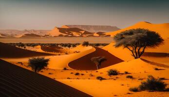 panoramic desert sahara landscape,desert in the afternoon, photo