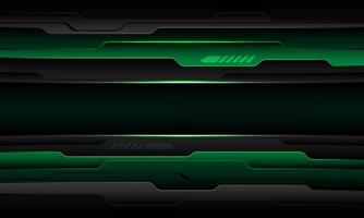 Abstract green grey black cyber line geometric layer overlap design modern futuristic technology background vector