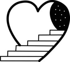 Simple clipart style stairs leading to the heart vector