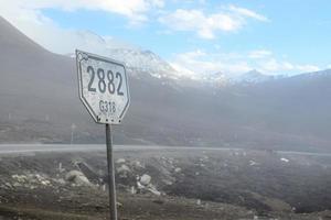 The mountainous road under construction in western Sichuan, China photo