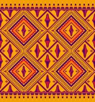 Ethnic folk geometric seamless pattern in yellow tone in vector illustration design for fabric, mat, carpet, scarf, wrapping paper, tile and more