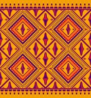 Ethnic folk geometric seamless pattern in yellow tone in vector illustration design for fabric, mat, carpet, scarf, wrapping paper, tile and more