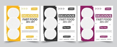 Food restaurant Print menu and advertising shop banner template vector