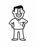 Man with Hands on Hip Smiling vector