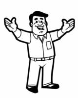 Man with Hands Up Illustration vector