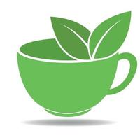 Green tea logo illustration. vector