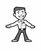 Mini Male Office Worker Illustration vector